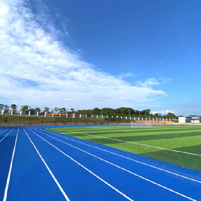 Pista sportiva rosso e blu di gomma interconnessa Pista di corsa