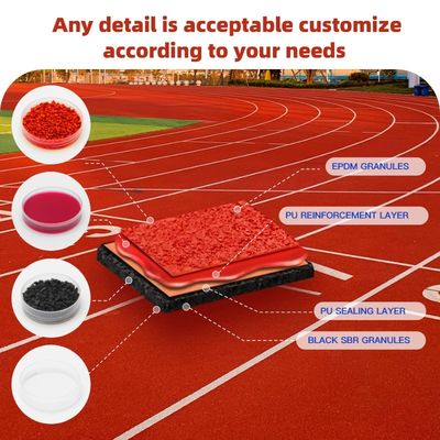 Pista da corsa in plastica sandwich da 13-25 mm di lunga durata con garanzia di 10 anni per pista e campo