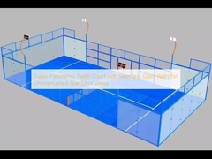 Super Panoramic Padel Court con pareti di vetro senza cuciture per una vista ininterrotta dello spettatore